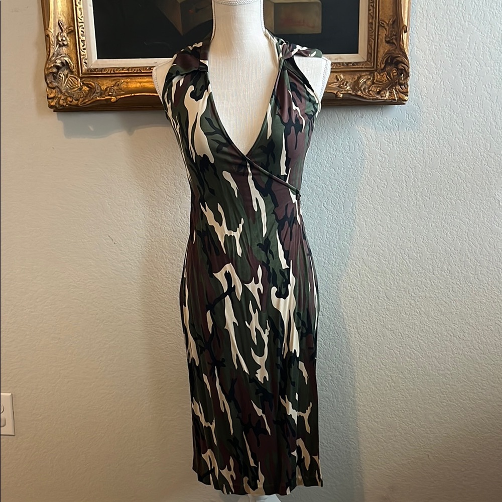 Diane von furstenberg army print dress